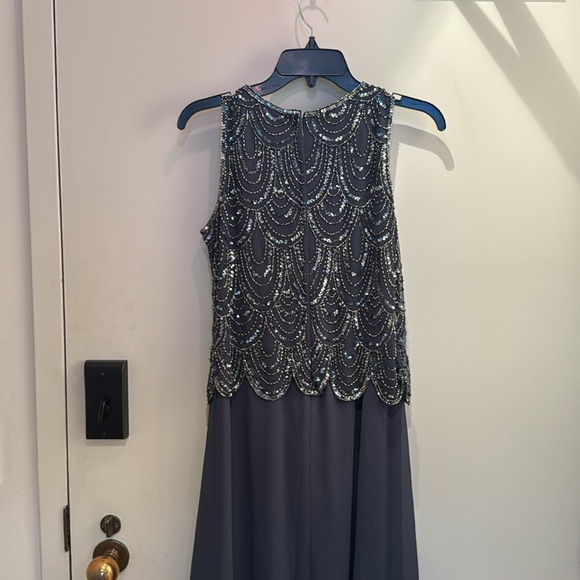 J Kara Sleeveless Embellished A-Line Gown and Scarf Set - Picture 6 of 6